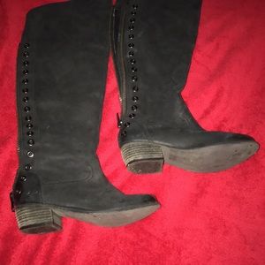 Leather boot knee high